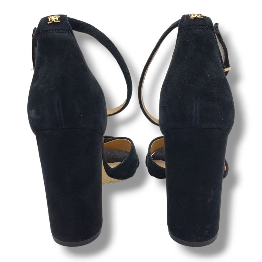 Sam Edelman Yancy Womens 10 Sandals‎ Black Suede Ankle Strap Block Heel - Picture 6 of 9